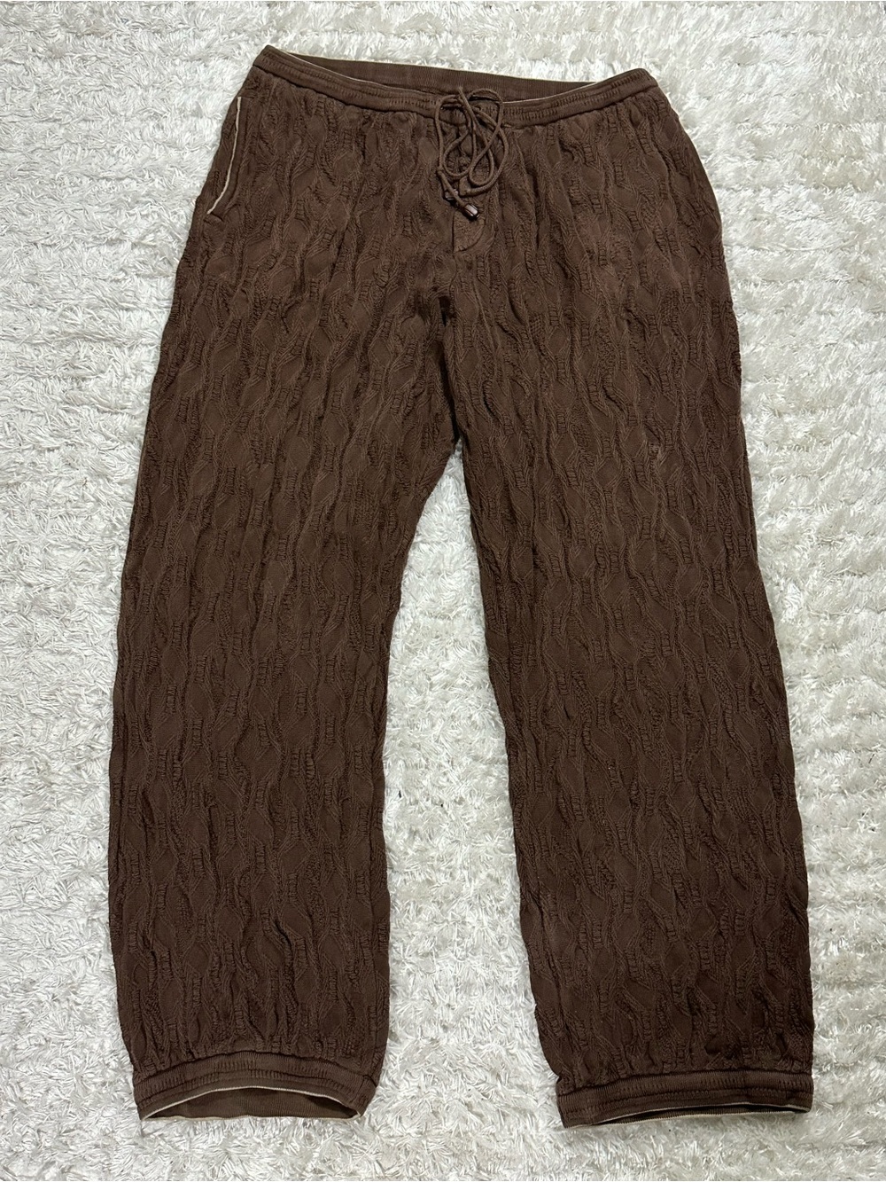 COOGI Brown Cable Knit Jogger Sweatpants